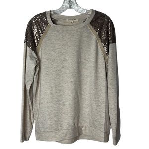 Living Doll Los Angeles Cream Long Sleeve Bronze embellishments Top